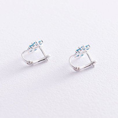 Сережки дитячі "Квіточки" (фіаніт) 12831 №3