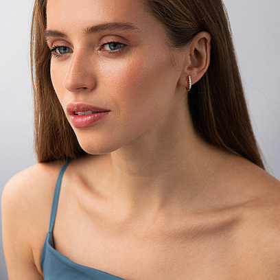 Золоті сережки з діамантами 345251321 №5