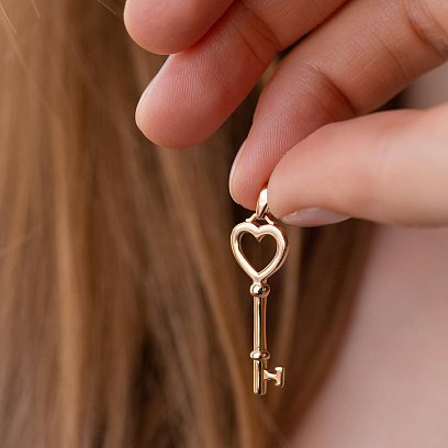 Підвіска "Ключик" в червоному золоті п03500 №3