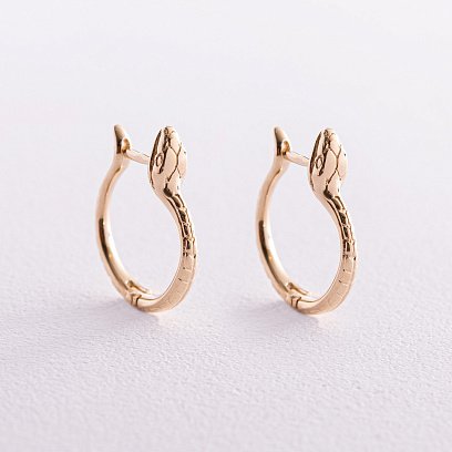 Сережки "Змії" у жовтому золоті с08030