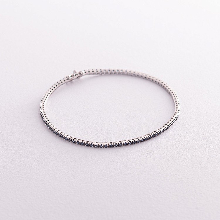 Браслет Теніс у білому золоті з сапфірами 518791529 від ювелірного магазину Онікс