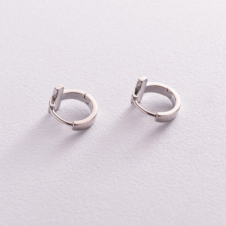 Серебряные серьги "Крестики" с эмалью 123159 от ювелирного магазина Оникс - 3