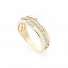 Золотое кольцо с фианитами к05490 от ювелирного магазина Оникс