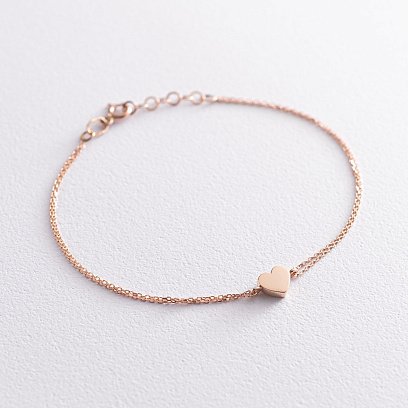 Браслет "Сердечко" в червоному золоті б04559