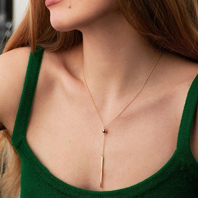 Кольє "Хлоя" з кулькою в червоному золоті кол01952 №3