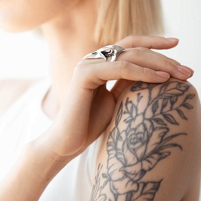 Серебряное кольцо "Череп ворона" 11713 №6