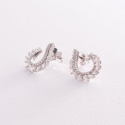 Золоті сережки - пусети з діамантами сб0407nl