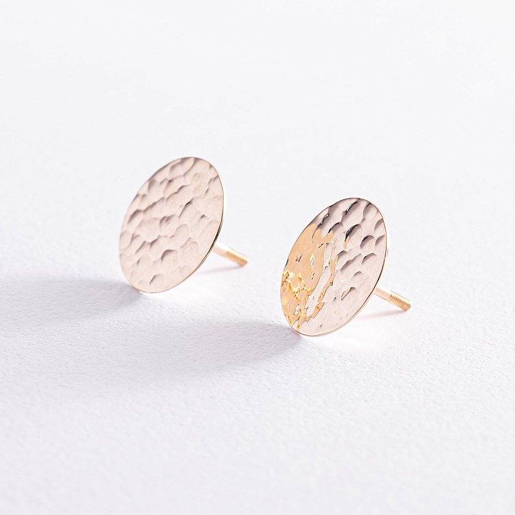 Серьги - пусеты "Теона" в желтом золоте с07803 от ювелирного магазина Оникс - 2