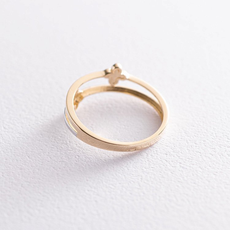 Каблучка "Конюшина" в жовтому золоті к06684 від ювелірного магазину Онікс - 5