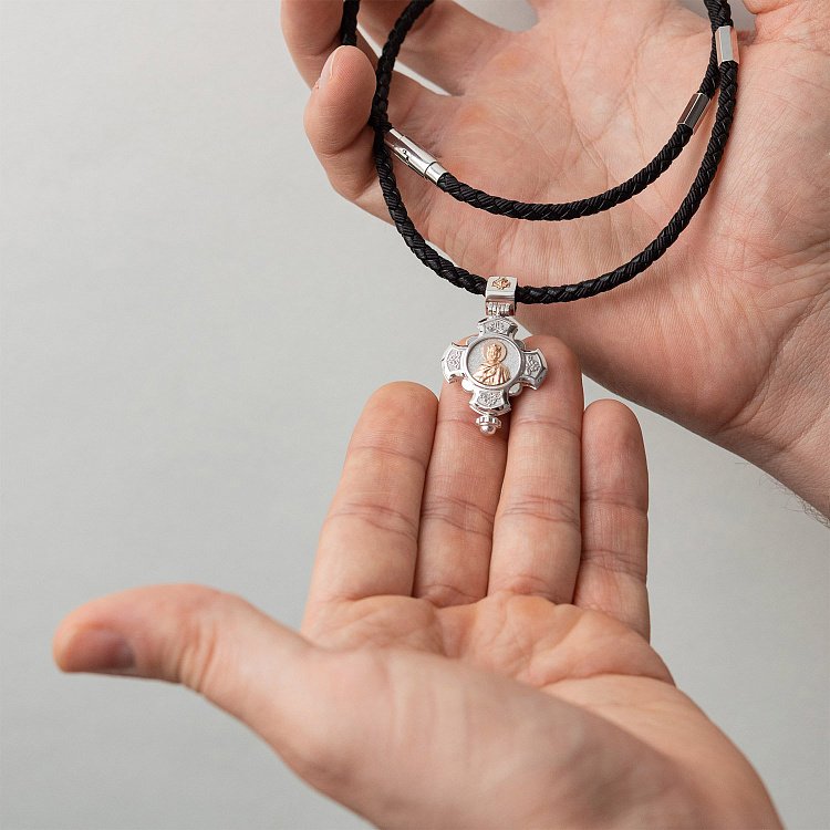 Золотой крест - мощевик 123241100 от ювелирного магазина Оникс - 6