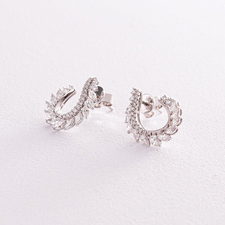 Золоті сережки - пусети з діамантами сб0407nl від ювелірного магазину Онікс