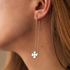 Золоті сережки - протяжки "Конюшина" с08065 от ювелирного магазина Оникс - 1