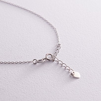 Серебряное колье "Сердечко" (перламутр) 181254 №4