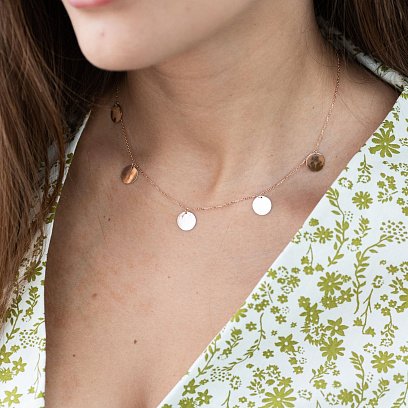 Колье "Монетки" в красном золоте (5 шт) кол01708 №8