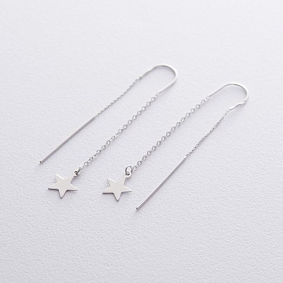 Сережки-протяжки "Зірочки" (родій) 122123
