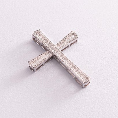 Золотий хрестик з діамантами пб0167са