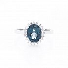 Заручальний срібний перстень (топаз, фіаніти) 111466 от ювелирного магазина Оникс - 2