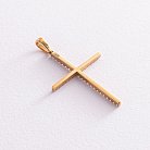 Золотий хрестик  з діамантами п187 от ювелирного магазина Оникс - 2