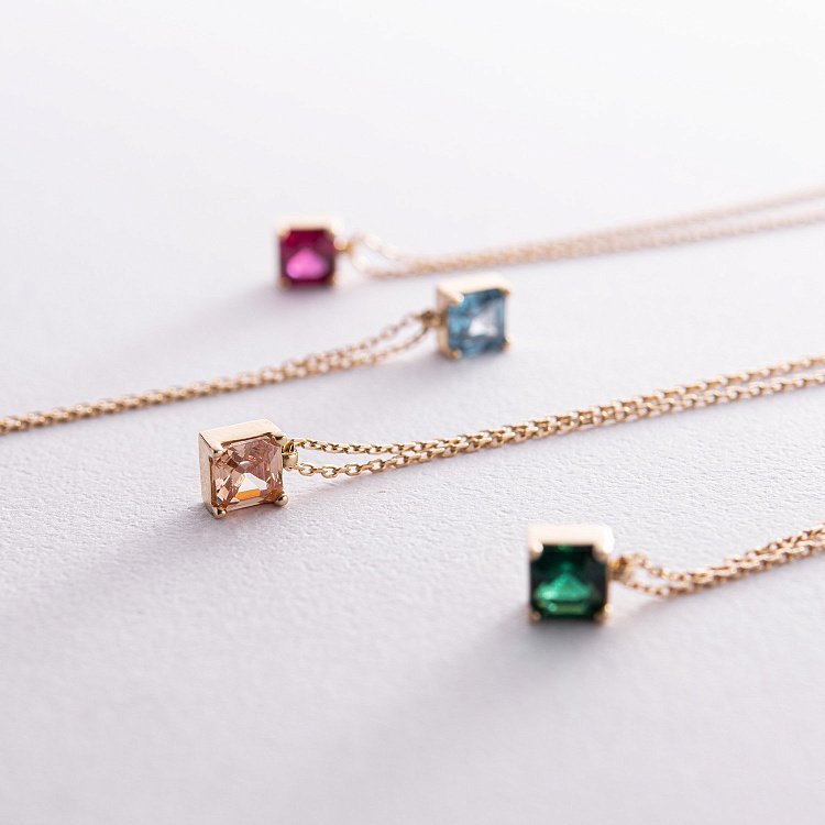 Золоте кольє "Альма" (помаранчевий фіаніт) кол02366 від ювелірного магазину Онікс - 15