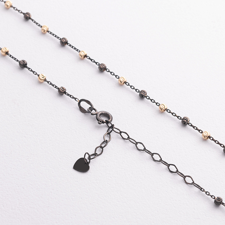 Колье "Шарики" в желтом золоте кол02619 - 2 Колье "Шарики" в желтом золоте кол02619 от ювелирного магазина Оникс - 2