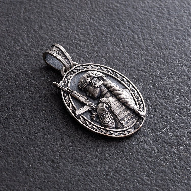 Срібний кулон "Українська захисниця" 1454 від ювелірного магазину Онікс - 4