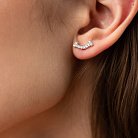 Серебряные серьги - пусеты "Smile" с фианитами 902-01085 от ювелирного магазина Оникс - 3