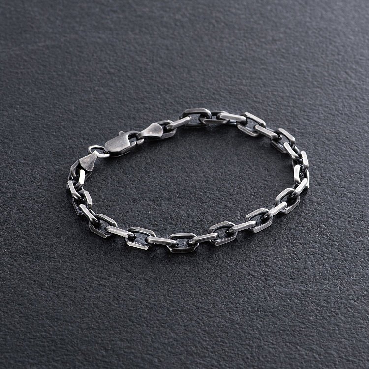 Серебряный браслет с чернением (якорное плетение) чс20251 от ювелирного магазина Оникс