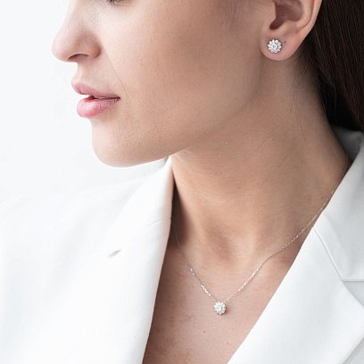 Золотая подвеска с бриллиантом пб0093cha №3