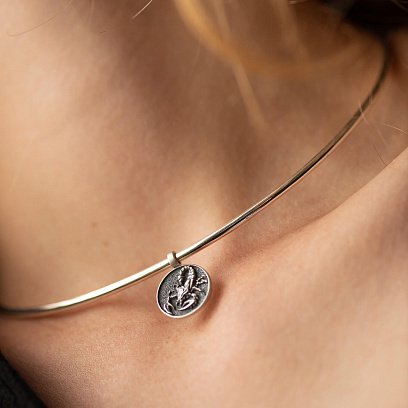 Серебряный кулон "Скорпион" с чернением (кулон под чокер) 1106п №4