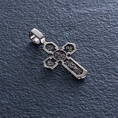 Хрест "Розп'яття" у білому золоті п03890 №7