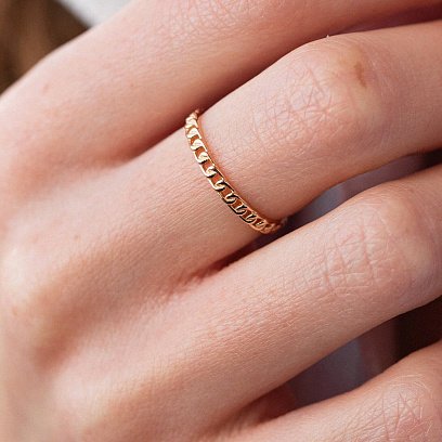 Каблучка "Ланцюжок" у червоному золоті к07156 №4