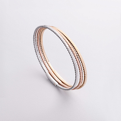 Жорсткий браслет "Kylie" у жовтому золоті б05543 №6