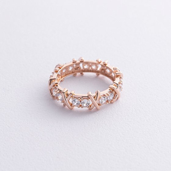 Кольцо "Rosie" с фианитами (красное золото) к08096 №3