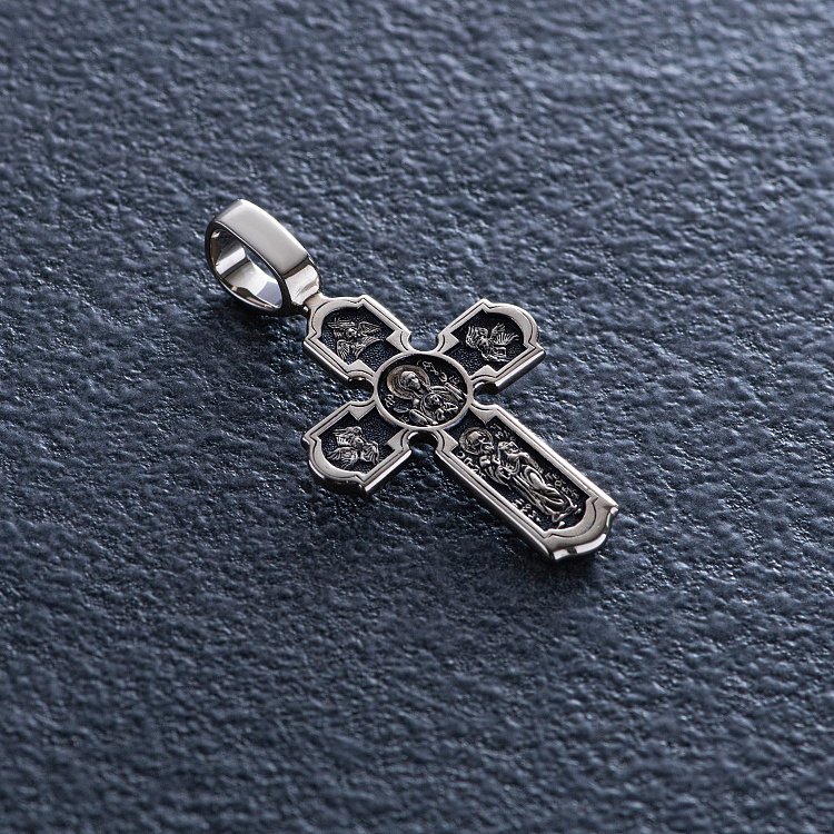 Хрест "Розп'яття" у білому золоті п03890 від ювелірного магазину Онікс - 6