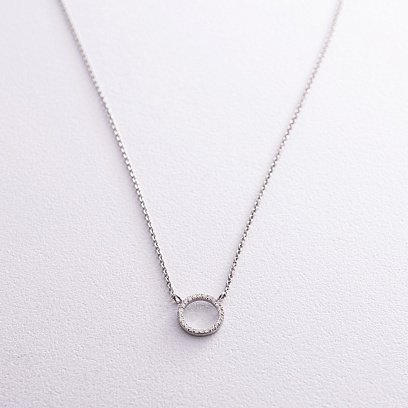 Серебряное колье "Круговорот" с фианитами 1102 №5