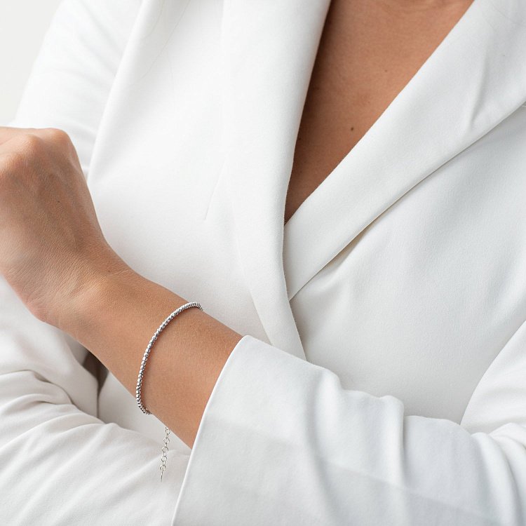 Серебряный браслет с шариками 141379 от ювелирного магазина Оникс - 2