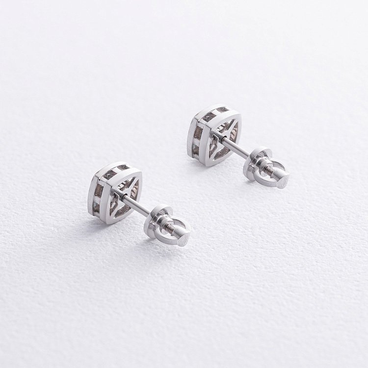 Золоті сережки - пусети 2 в 1 з чорними діамантами 332921122 від ювелірного магазину Онікс - 13