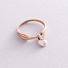 Золотое кольцо "Сердце с фианитом" к05288 от ювелирного магазина Оникс
