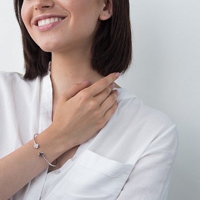 Золотой браслет "Клевер" (фианит) б04133 №4