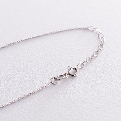 Двойное колье "Шар и монетка" в белом золоте кол01893 №7