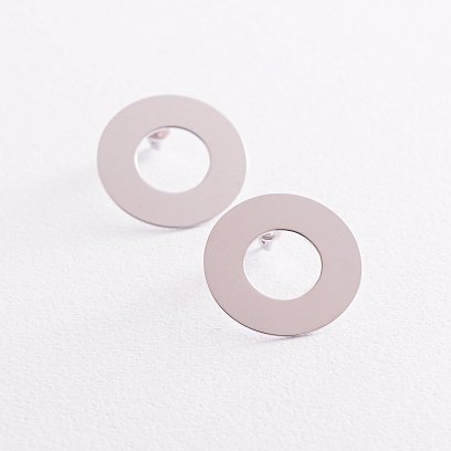 Золоті сережки - пусети "Дзеркальні" с07709 №4