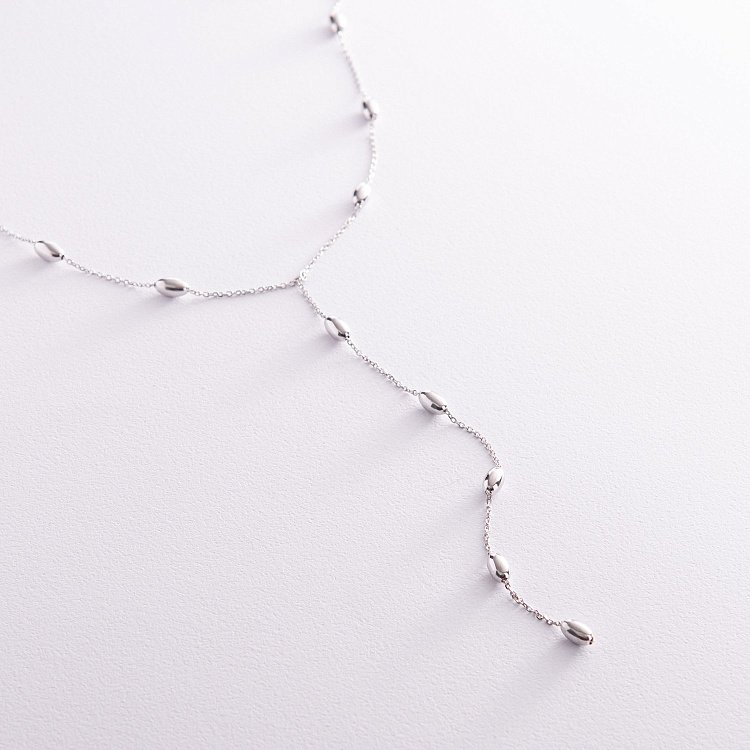 Серебряное колье - галстук 908-01312 от ювелирного магазина Оникс - 1