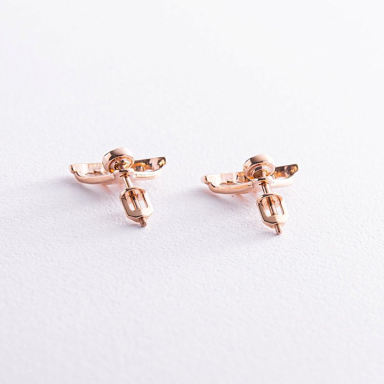 Серьги - джекеты "Фрида" в красном золоте с07954 от ювелирного магазина Оникс - 3