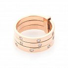 Тройное кольцо с фианитами к02619 от ювелирного магазина Оникс - 2