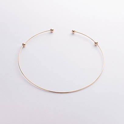 Кольє - чокер "Emilia" (жовте золото) з кульками кол02615 №3