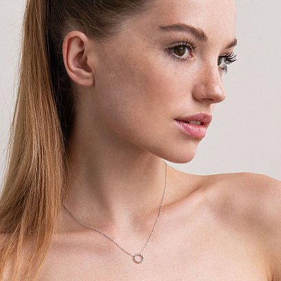 Колье "Гармония" в белом золоте кол01689 №3