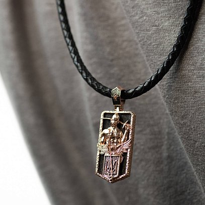 Золотой кулон "Украинский козак. Отче наш" (эбеновое дерево) 1178к №5