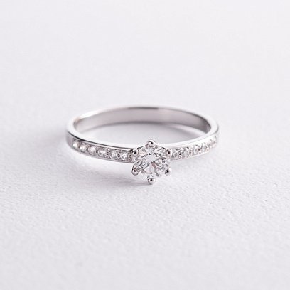 Заручальна золота каблучка з діамантами 28791121 №3