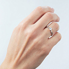 Заручальна срібна каблучка "Вишиванка" з фіанітом 1543 от ювелирного магазина Оникс - 4