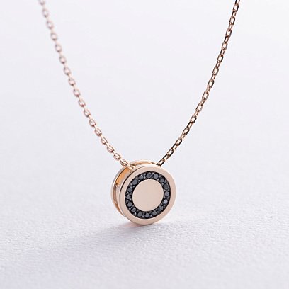 Золоте кольє з чорними діамантами 734513122